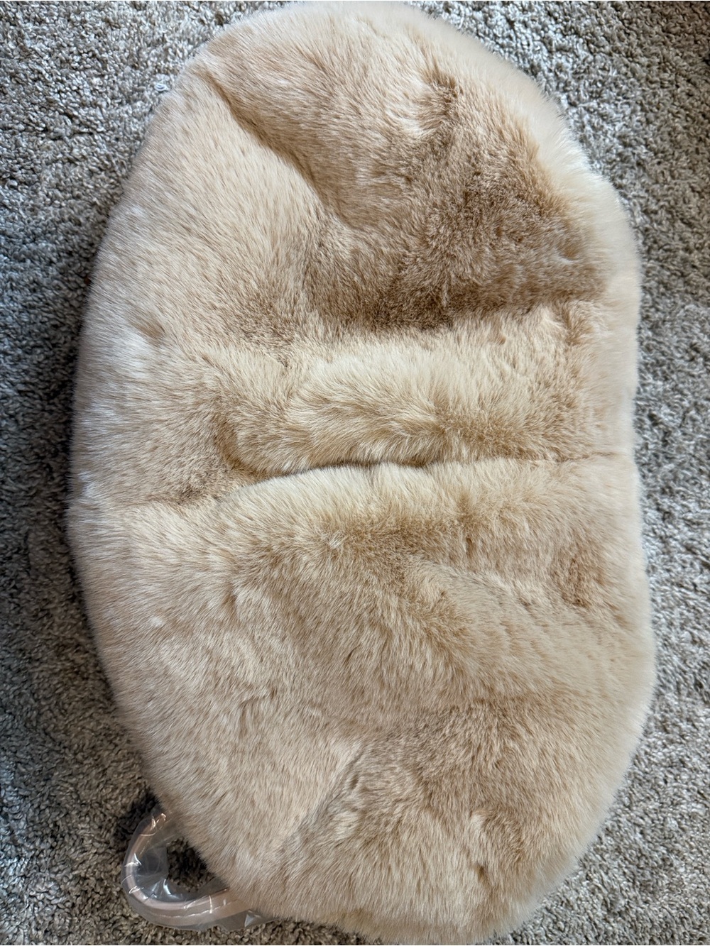 Dolce Vita Plush Faux Fur Crossbody - Beige
